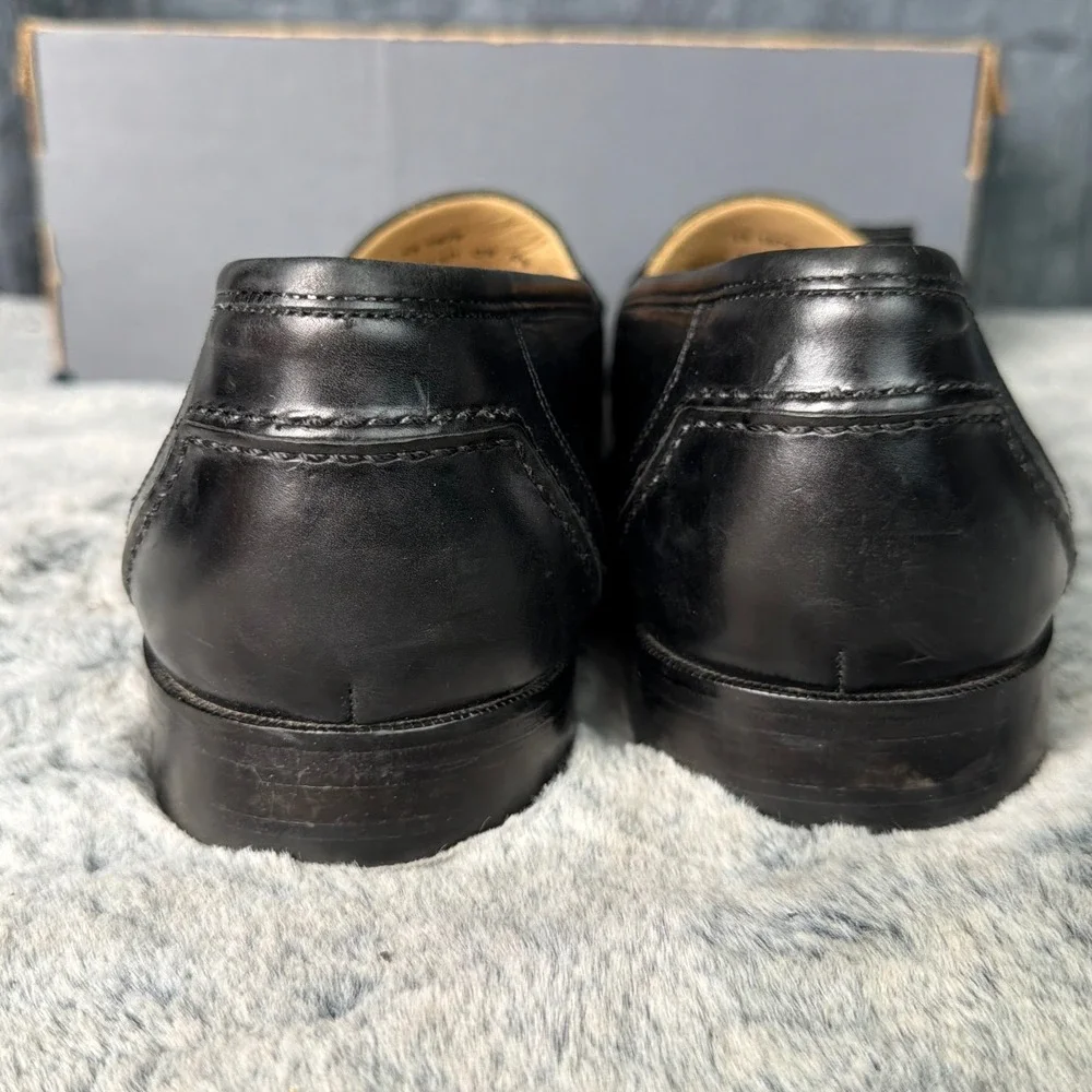 Johnston & Murphy Mens Black Leather Kiltie Tassel Loafers 11.5M 15-1979